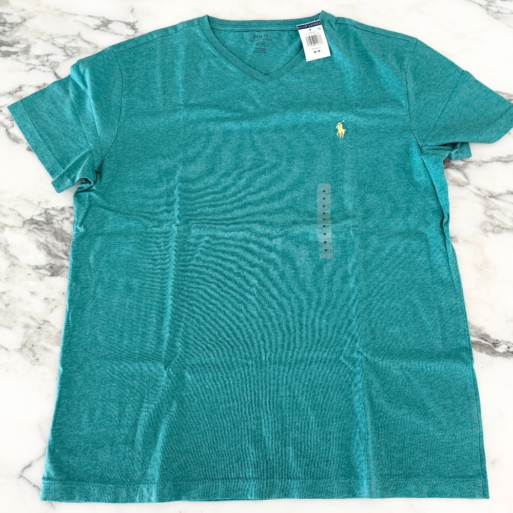 Polo Ralph Lauren Mens Medium Aquamarine Cotton T-shirt